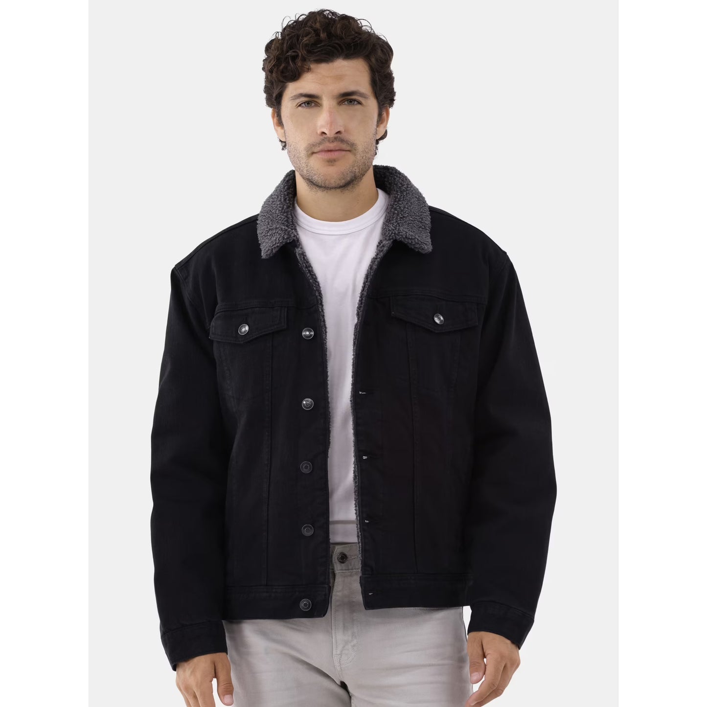 George Men's Sherpa Trucker Jacket Black