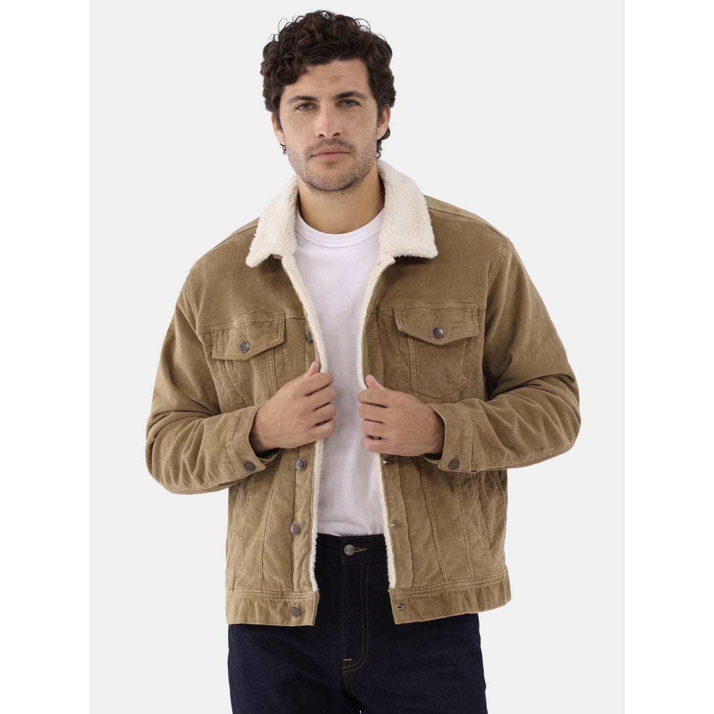 George Men's Sherpa Trucker Jacket Brown
