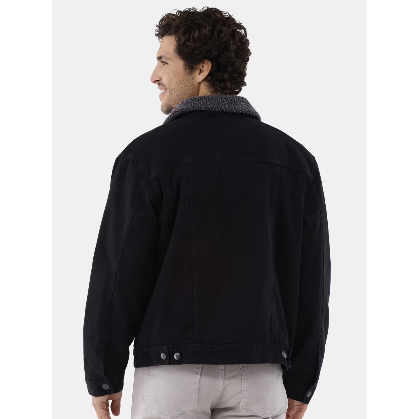 George Men's Sherpa Trucker Jacket Black